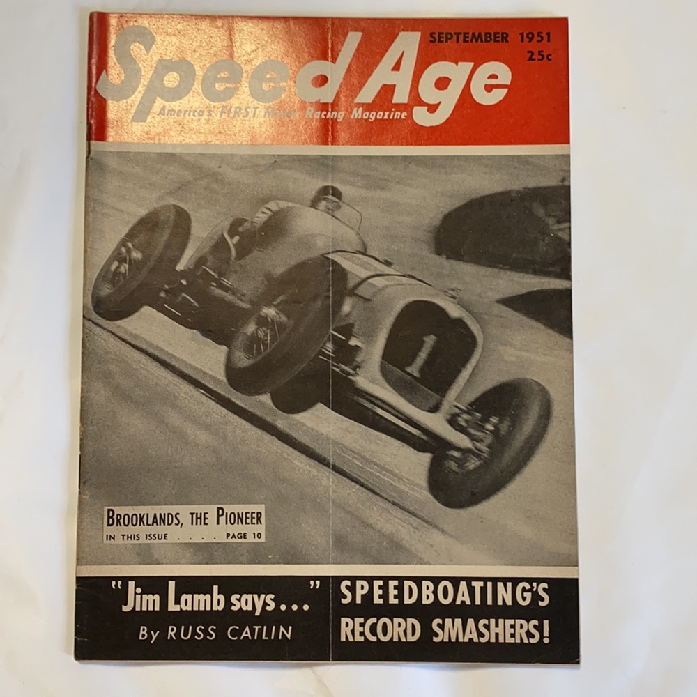 SPEED AGE Magazine September 1951 Speedboating Motor Auto Racing Jim Lamb